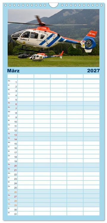 Produktbild: Familienplaner 2027 - Hubschrauberdynamik in allen Facetten mit 5 Spalten (Wandkalender, 21 x 45 cm) CALVENDO