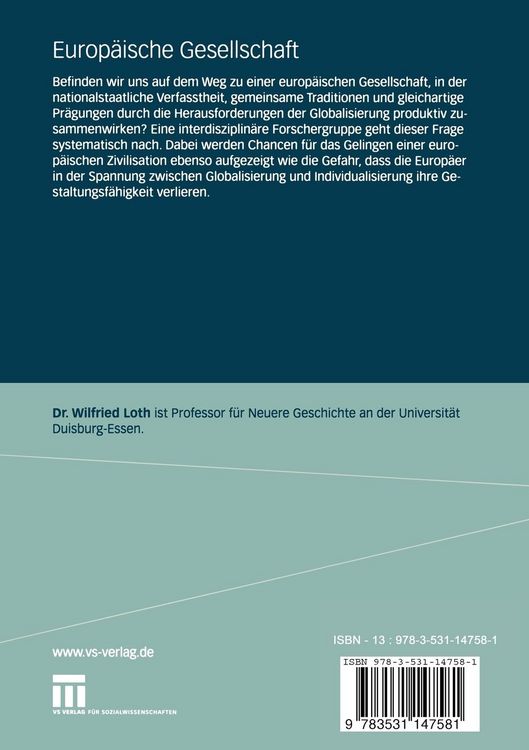 Produktbild: Europ&auml;ische Gesellschaft