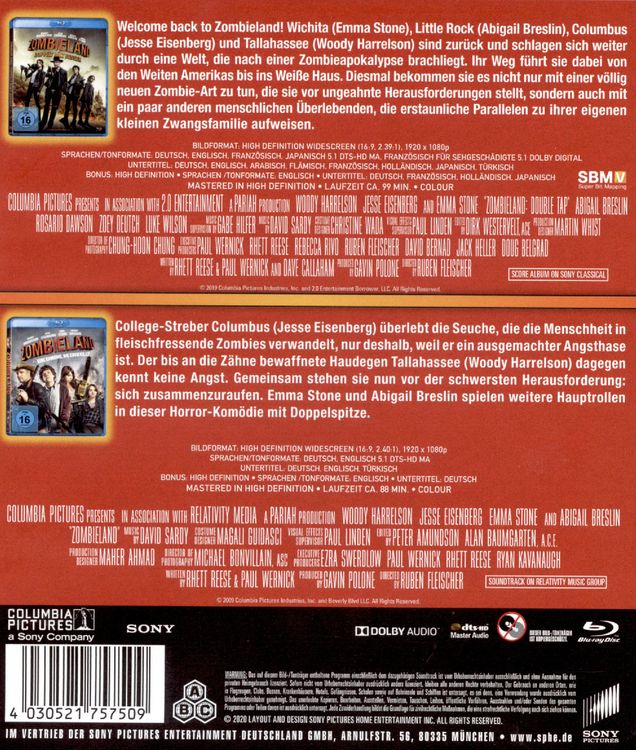 Produktbild: Zombieland 1 & 2 [2 BRs]