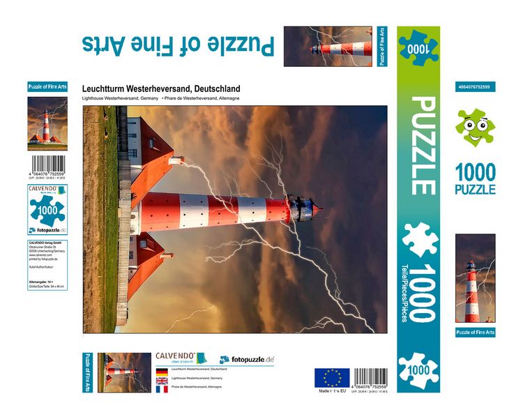 Produktbild: CALVENDO Puzzle Leuchtturm Westerheversand, Deutschland 1000 Teile Lege-Gr&ouml;&szlig;e 480 x 640 cm Foto-Puzzle Bild von Peter Roder