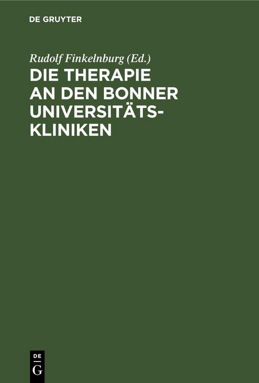 Produktbild: Die Therapie an den Bonner Universit&auml;tskliniken