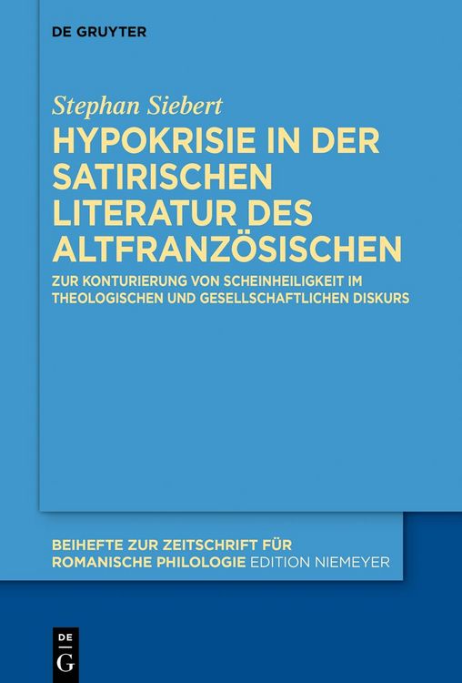 Produktbild: Hypokrisie in der satirischen Literatur des Altfranz&ouml;sischen