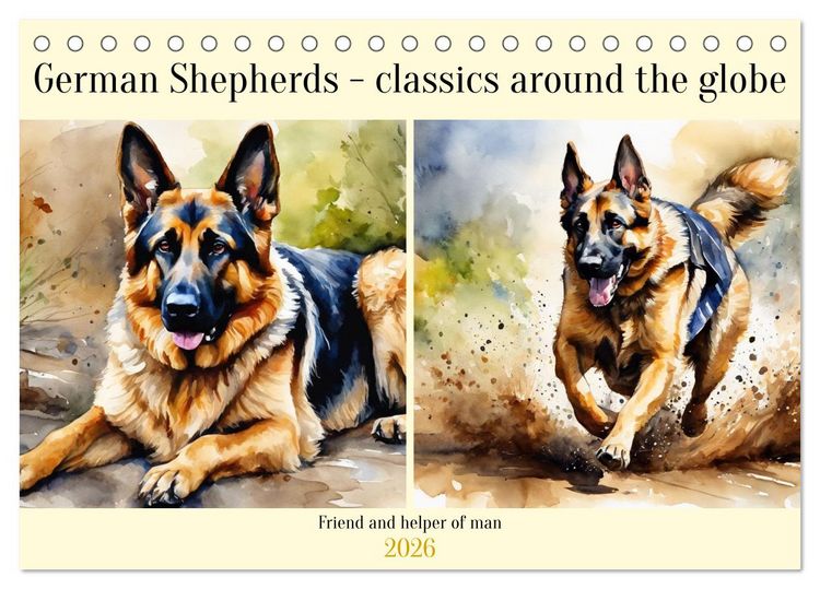 Produktbild: German Shepherds - classics around the globe (Desk Calendar 2026 DIN A5 landscape), CALVENDO 12 Month DeskCalendar