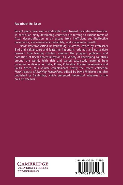 Produktbild: Fiscal Decentralization in Developing Countries