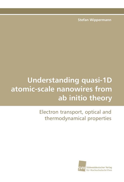 Produktbild: Understanding quasi-1D atomic-scale nanowires from ab initio theory