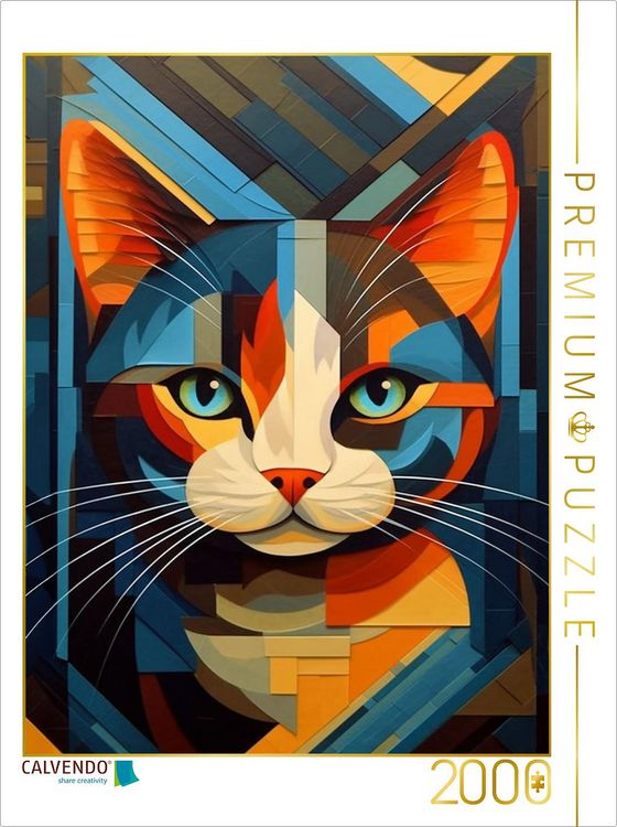 Produktbild: CALVENDO Puzzle Katzenportrait in modernem Kunststil | 2000 Teile Lege-Gr&ouml;&szlig;e 90x67cm Foto-Puzzle f&uuml;r gl&uuml;ckliche Stunden