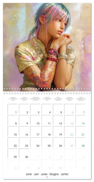 Produktbild: Women with tattoos - Inspired by Asia and the Manga style (Wall Calendar 2026 12 &times; 12 Inch) CALVENDO 12 Month Wall Calendar