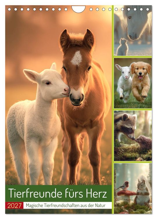 Produktbild: Tierfreunde f&uuml;rs Herz (Wandkalender 2027 DIN A4 hoch), CALVENDO Monatskalender