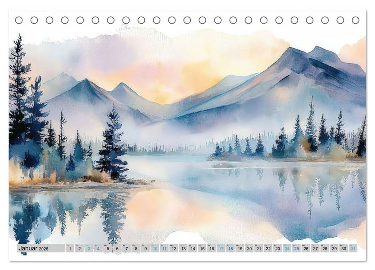 Produktbild: Farbige Bergwelten (Tischkalender 2026 DIN A5 quer), CALVENDO Monatskalender