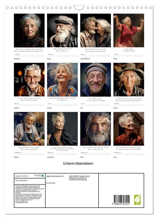 Produktbild: Unterm Abendstern (Wandkalender 2026 DIN A3 hoch), CALVENDO Monatskalender