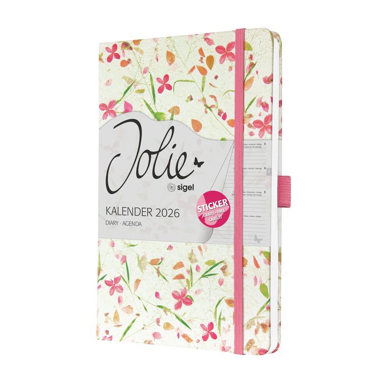 Produktbild: SIGEL J6307 Wochenkalender Jolie 2026, ca. A5, beige, pink