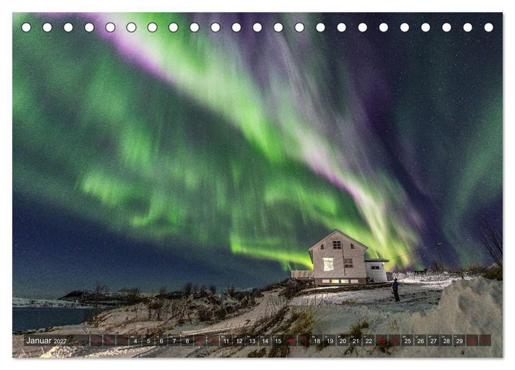 Produktbild: Aurora Borealis - Lichter des Nordens (Tischkalender 2027 DIN A5 quer), CALVENDO Monatskalender
