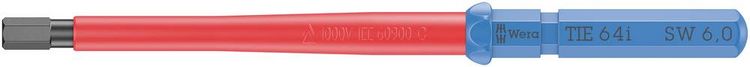Produktbild: Wera Kraftform Kompakt VDE 64 i 6,0 x 157 mm TIE SB Elektriker Innen-Sechskant Wechselklinge 6.0 mm