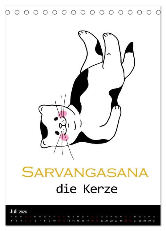 Produktbild: Yogakatzen - ganz entspannt im Hier und Jetzt (Tischkalender 2026 DIN A5 hoch), CALVENDO Monatskalender
