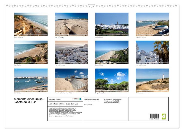 Produktbild: Momente einer Reise - Costa de la Luz (Wandkalender 2027 DIN A2 quer), CALVENDO Monatskalender