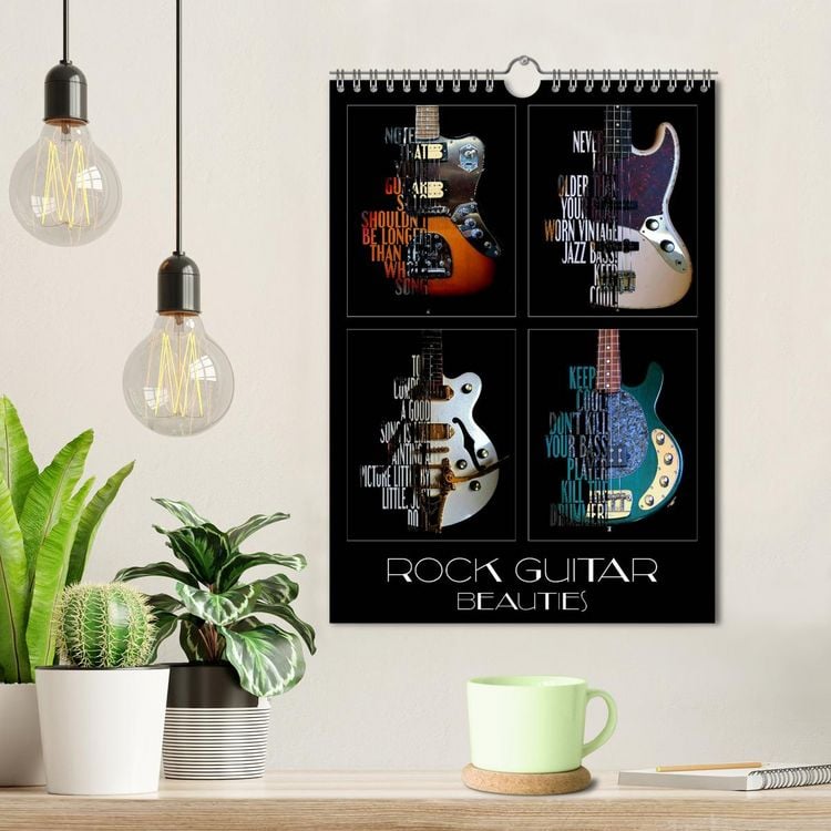 Produktbild: Rock Guitar Beauties (Wall Calendar 2026 DIN A4 portrait), CALVENDO 12 Month Wall Calendar