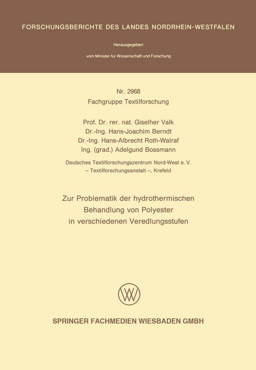 Produktbild: Zur Problematik der hydrothermischen Behandlung von Polyester in verschiedenen Veredlungsstufen