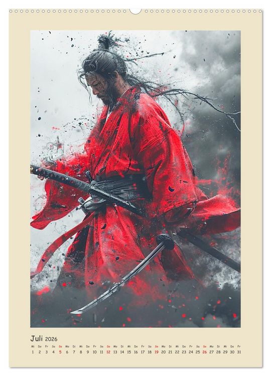 Produktbild: Samurai. Kunstvolle Darstellungen historischer Krieger (Wandkalender 2026 DIN A2 hoch), CALVENDO Monatskalender