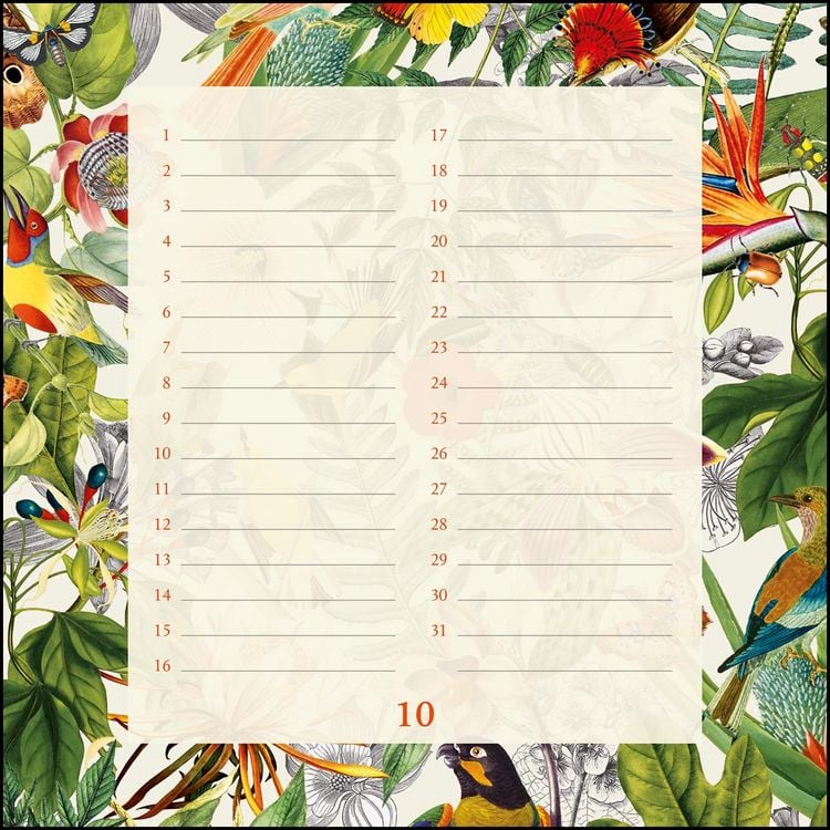 Produktbild: Immerw&auml;hrender Geburtstagskalender floral &ndash; Archive by Portico Designs &ndash; Quadrat-Format 24 x 24 cm