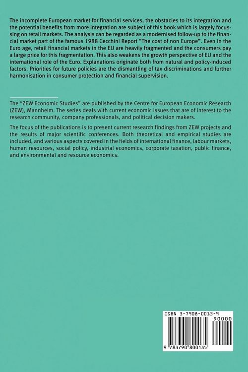 Produktbild: The Incomplete European Market for Financial Services