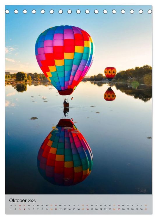 Produktbild: Ballon fahren - mein Traum (Tischkalender 2026 DIN A5 hoch), CALVENDO Monatskalender