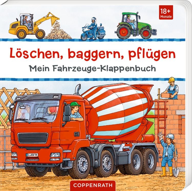 Produktbild: L&ouml;schen, baggern, pfl&uuml;gen: Mein Fahrzeuge-Klappenbuch
