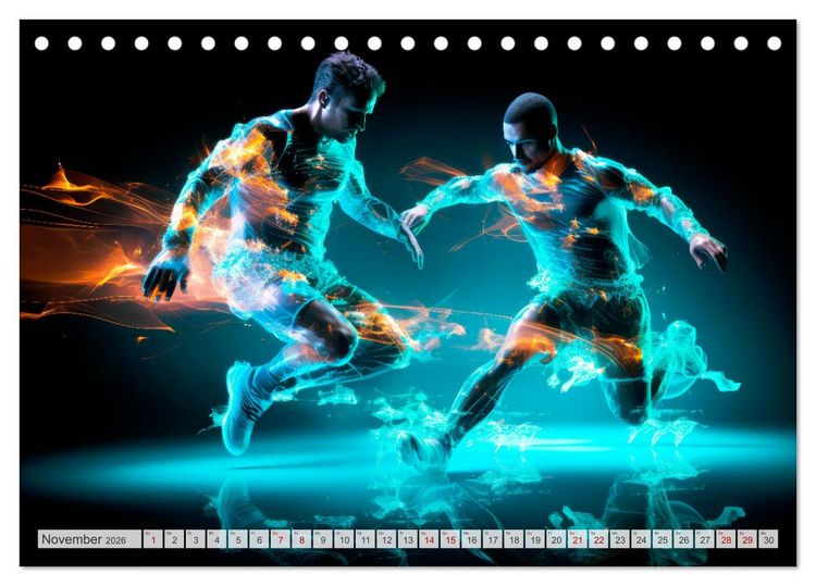 Produktbild: FU&szlig;BALLFIEBER Dynamische Szenen (Tischkalender 2026 DIN A5 quer), CALVENDO Monatskalender