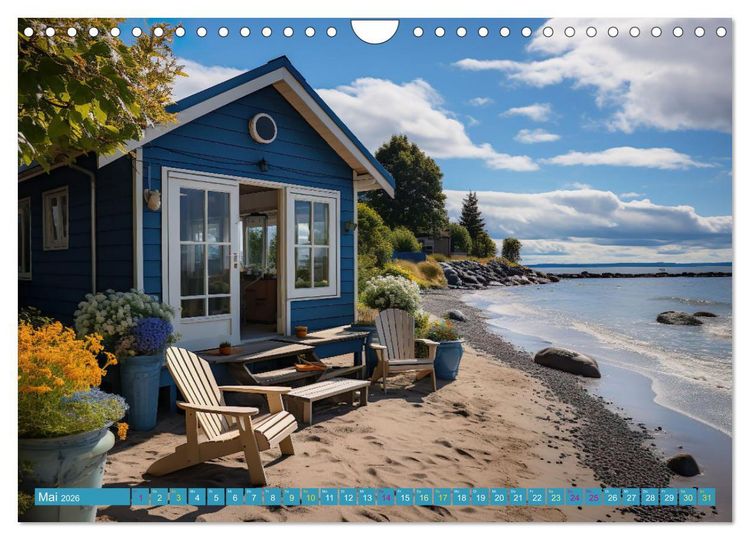 Produktbild: Wundersch&ouml;ne Strandh&auml;user (Wandkalender 2026 DIN A4 quer), CALVENDO Monatskalender
