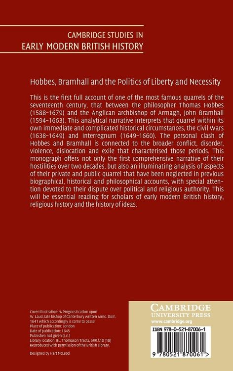 Produktbild: Hobbes, Bramhall and the Politics of Liberty and Necessity