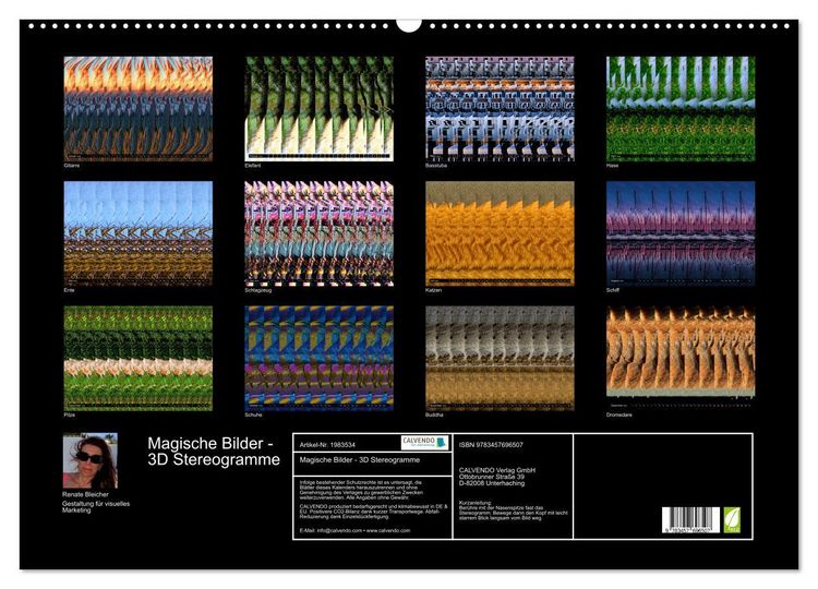 Produktbild: Magische Bilder - 3D Stereogramme (Wandkalender 2026 DIN A2 quer), CALVENDO Monatskalender