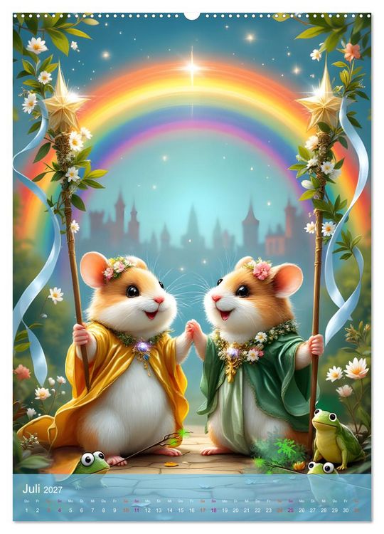 Produktbild: Einfach gl&uuml;cklich. Mit Hamsterfreunden durchs Jahr (Wandkalender 2027 DIN A2 hoch), CALVENDO Monatskalender