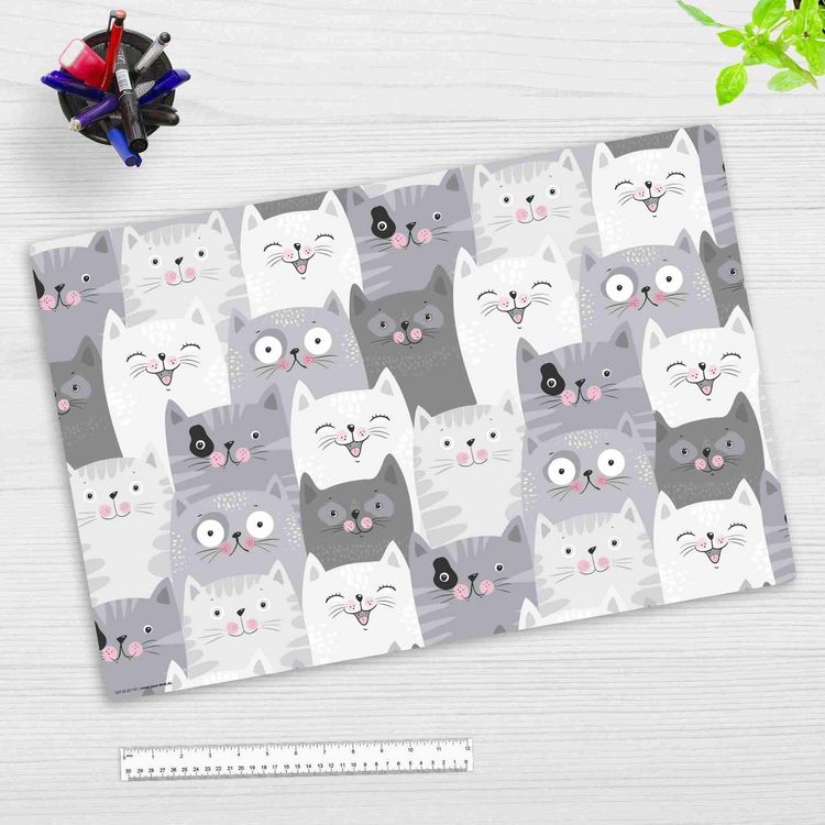 Produktbild: Cover-your-desk Schreibtischunterlage f&uuml;r Kinder und Erwachsene Katzen-Konferenz, aus hochwertigem Vinyl , 60 x 40 cm