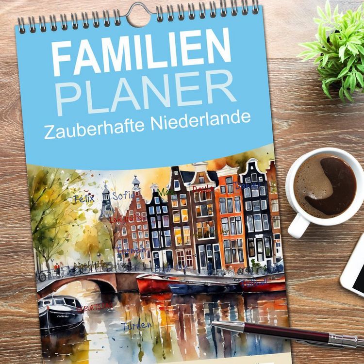 Produktbild: Familienplaner 2026 - Zauberhafte Niederlande mit 5 Spalten (Wandkalender, 21 x 45 cm) CALVENDO