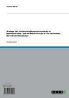Produktbild: Analyse der Schulentwicklungsinstrumente in Rheinland-Pfalz - Der Modellversuch EiLe - Ein Instrument der Schulentwicklung?