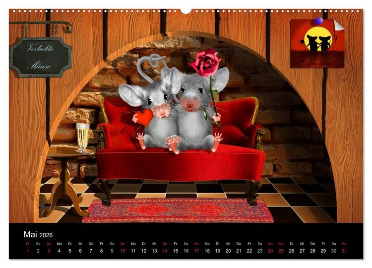 Produktbild: Hier ist die Maus zuhaus' (hochwertiger Premium Wandkalender 2026 DIN A2 quer), Kunstdruck in Hochglanz