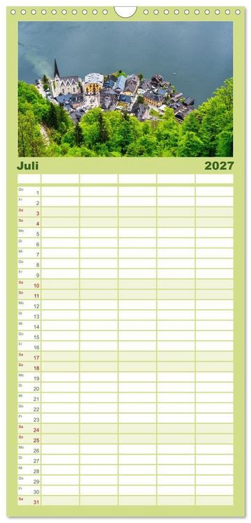 Produktbild: Familienplaner 2027 - Traumziel Hallstatt in &Ouml;sterreich mit 5 Spalten (Wandkalender, 21 x 45 cm) CALVENDO