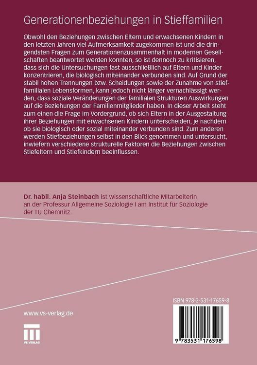 Produktbild: Generationenbeziehungen in Stieffamilien