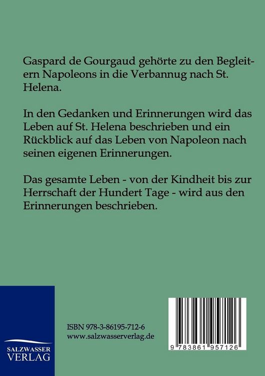 Produktbild: Napoleons Gedanken und Erinnerungen