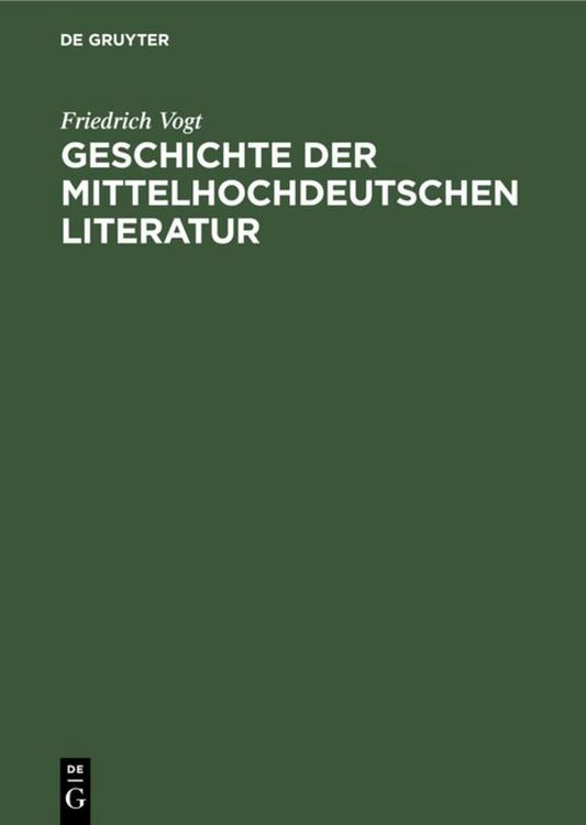 Produktbild: Geschichte der mittelhochdeutschen Literatur