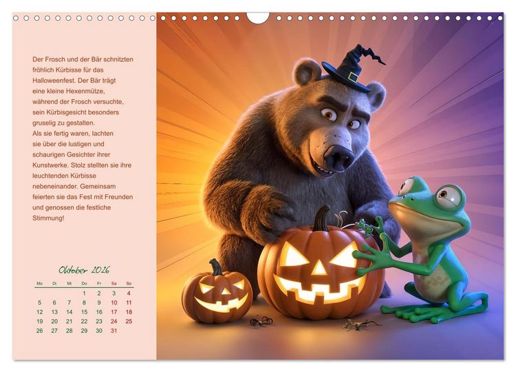 Produktbild: Der Frosch und der B&auml;r - Ein Jahr voller Abenteuer (Wandkalender 2026 DIN A3 quer), CALVENDO Monatskalender