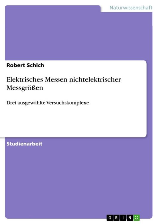 Produktbild: Elektrisches Messen nichtelektrischer Messgr&ouml;&szlig;en