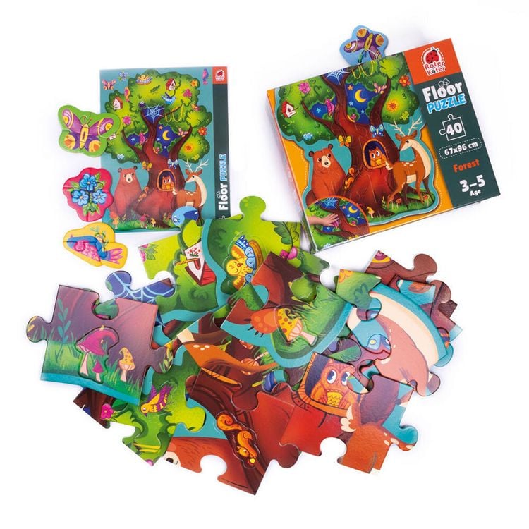 Produktbild: Puzzle Roter K&auml;fer Bodenpuzzle Waldtiere RK7010-04