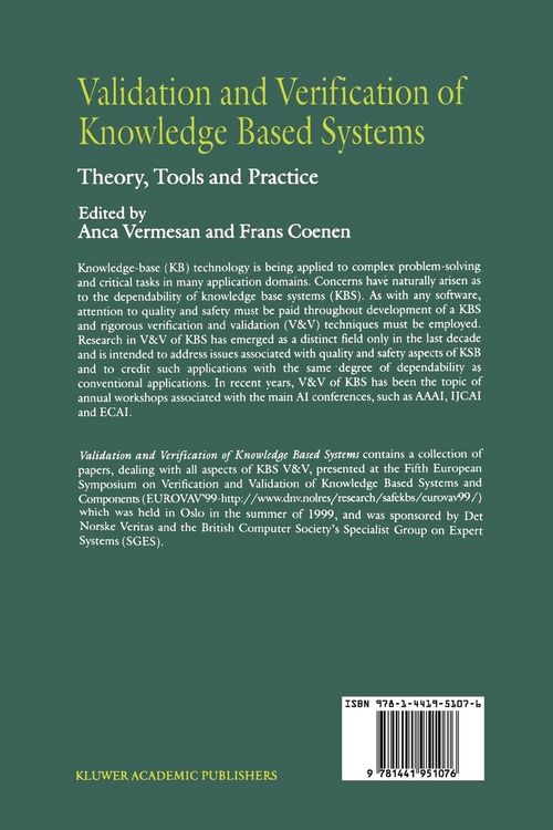 Produktbild: Validation and Verification of Knowledge Based Systems