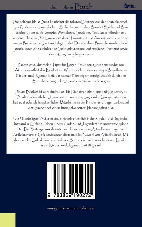 Produktbild: Das schlaue, blaue Buch der Kinder- und Jugendarbeit