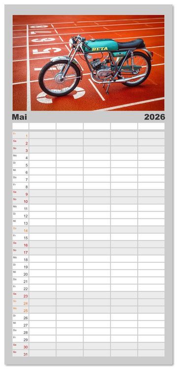 Produktbild: Familienplaner 2026 - Bella Macchina mit 5 Spalten (Wandkalender, 21 x 45 cm) CALVENDO
