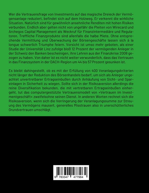 Produktbild: Vertrauen im Investmentgesch&auml;ft