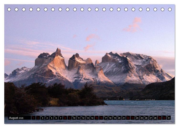 Produktbild: Patagonien mit Feuerland (Tischkalender 2026 DIN A5 quer), CALVENDO Monatskalender