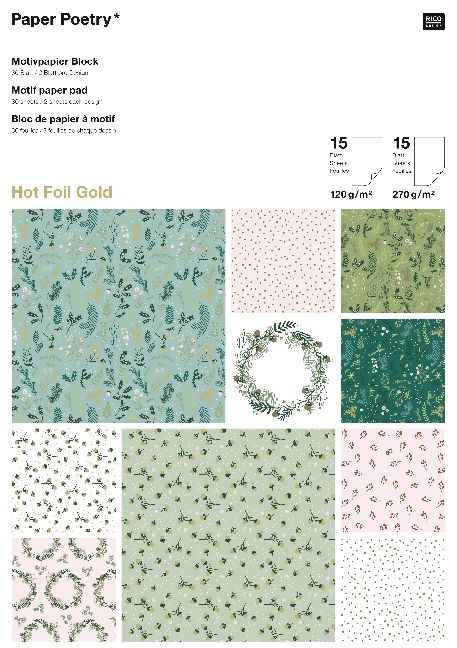 Produktbild: Motivpapier Block Classical Christmas