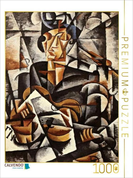 Produktbild: CALVENDO Puzzle Frau mit Gitarre, 1915 | 1000 Teile Lege-Gr&ouml;&szlig;e 64x48cm Foto-Puzzle f&uuml;r gl&uuml;ckliche Stunden