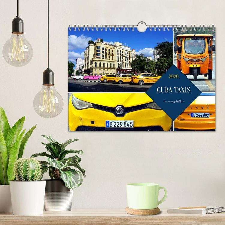 Produktbild: CUBA TAXIS - Havannas gelbe Flotte (Wandkalender 2026 DIN A4 quer), CALVENDO Monatskalender